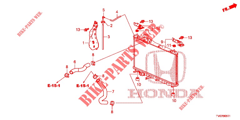 KUEHLERSCHLAUCH/RESERVETANK (1.8L) für Honda CIVIC 1.8 EXECUTIVE 5 Türen 6 gang-Schaltgetriebe 2013