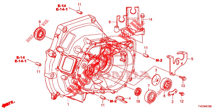 KUPPLUNGSGEHAEUSE  für Honda CIVIC 1.8 EXECUTIVE 5 Türen 6 gang-Schaltgetriebe 2013