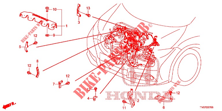 MOTORKABELBAUM, STREBE (1.8L) für Honda CIVIC 1.8 EXECUTIVE 5 Türen 6 gang-Schaltgetriebe 2013