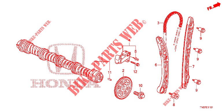 NOCKENWELLE/NOCKENWELLENKETTE (1.8L) für Honda CIVIC 1.8 EXECUTIVE 5 Türen 6 gang-Schaltgetriebe 2013