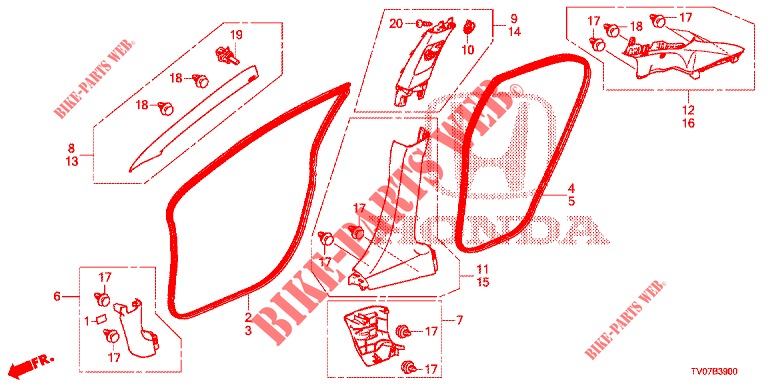 SAEULENZIERSTUECK (LH) für Honda CIVIC 1.8 EXECUTIVE 5 Türen 6 gang-Schaltgetriebe 2013