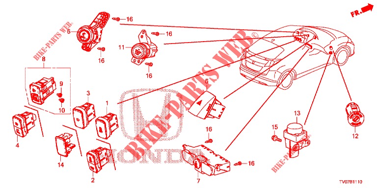 SCHALTER (LH) für Honda CIVIC 1.8 EXECUTIVE 5 Türen 6 gang-Schaltgetriebe 2013