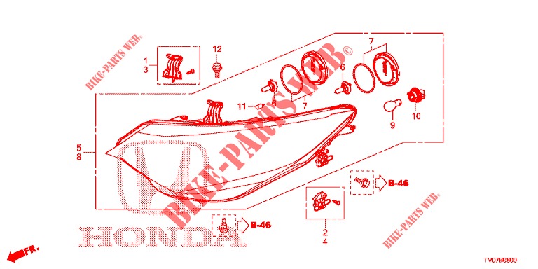 SCHEINWERFER  für Honda CIVIC 1.8 EXECUTIVE 5 Türen 6 gang-Schaltgetriebe 2013