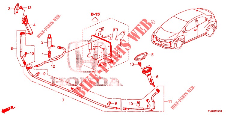 SCHEINWERFERWASCHER(S)  für Honda CIVIC 1.8 EXECUTIVE 5 Türen 6 gang-Schaltgetriebe 2013
