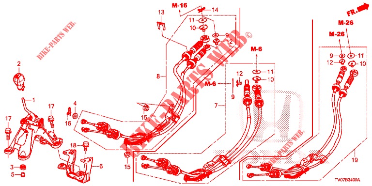 WAHLHEBEL(HMT)  für Honda CIVIC 1.8 EXECUTIVE 5 Türen 6 gang-Schaltgetriebe 2013