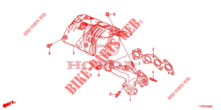 AUSPUFFKRUEMMER (DIESEL) (2.2L) für Honda CIVIC DIESEL 2.2 EXECUTIVE 5 Türen 6 gang-Schaltgetriebe 2013