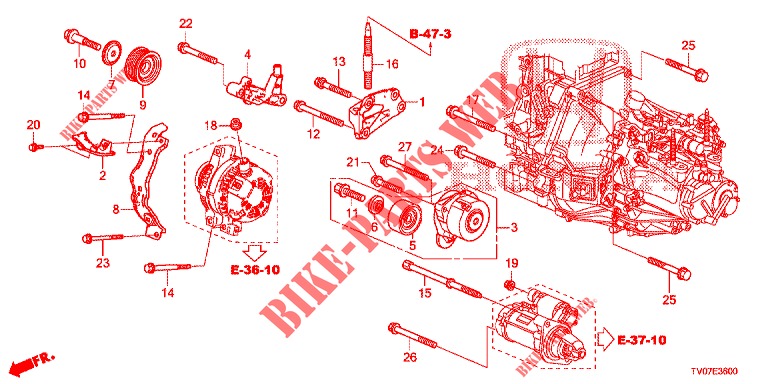 AUTOMATISCHE SPANNVORRICHTUNG (DIESEL) (2.2L) für Honda CIVIC DIESEL 2.2 EXECUTIVE 5 Türen 6 gang-Schaltgetriebe 2013