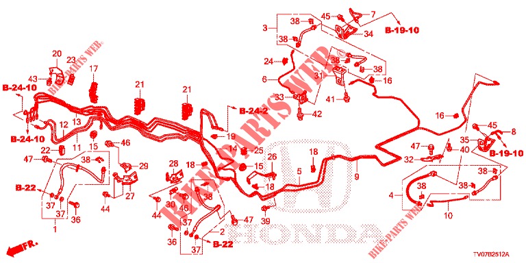 BREMSLEITUNGEN (DIESEL) (LH) für Honda CIVIC DIESEL 2.2 EXECUTIVE 5 Türen 6 gang-Schaltgetriebe 2013