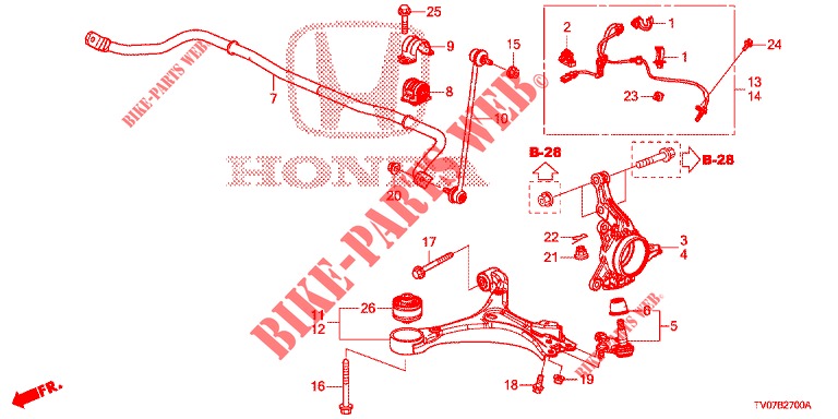 GELENK, VORNE  für Honda CIVIC DIESEL 2.2 EXECUTIVE 5 Türen 6 gang-Schaltgetriebe 2013