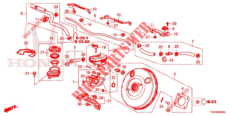 HAUPTBREMSZYLINDER/MASTER POWER (DIESEL) (LH) für Honda CIVIC DIESEL 2.2 EXECUTIVE 5 Türen 6 gang-Schaltgetriebe 2013