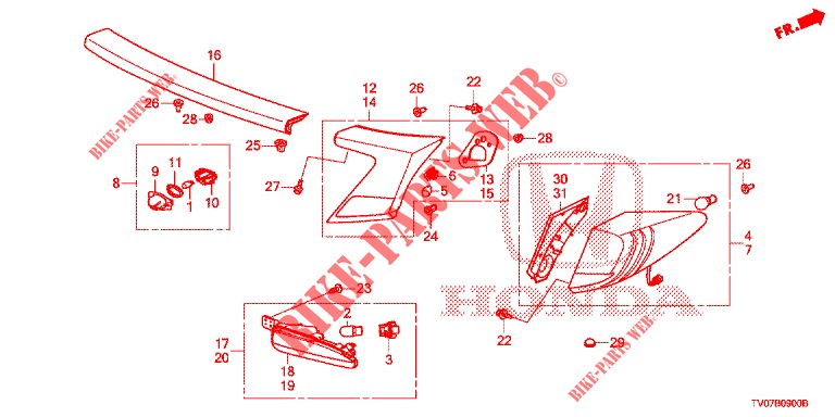HECKLEUCHTE/KENNZEICHENBELEUCHTUNG (PGM FI)  für Honda CIVIC DIESEL 2.2 EXECUTIVE 5 Türen 6 gang-Schaltgetriebe 2013
