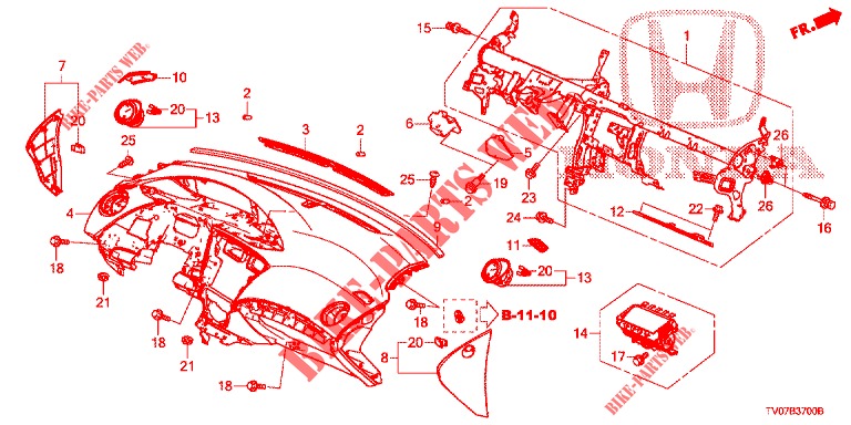 INSTRUMENTENBRETT, OBEN (LH) für Honda CIVIC DIESEL 2.2 EXECUTIVE 5 Türen 6 gang-Schaltgetriebe 2013