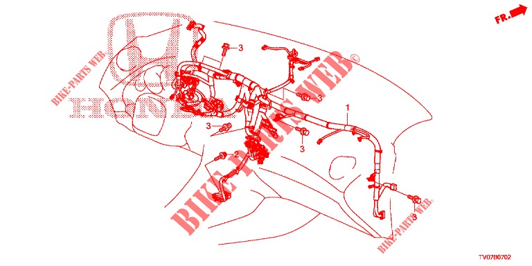 KABELBAUM (2) (LH) für Honda CIVIC DIESEL 2.2 EXECUTIVE 5 Türen 6 gang-Schaltgetriebe 2013