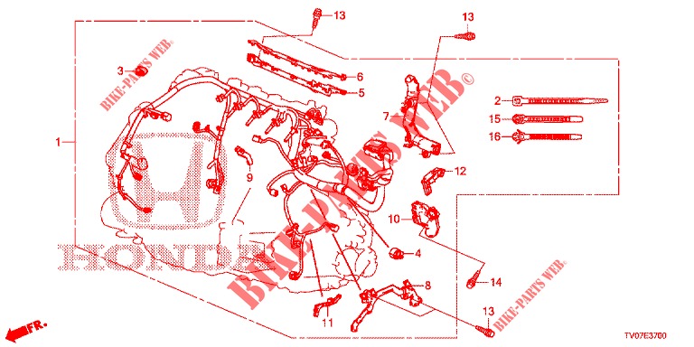 KABELBAUM (DIESEL) (2.2L) für Honda CIVIC DIESEL 2.2 EXECUTIVE 5 Türen 6 gang-Schaltgetriebe 2013