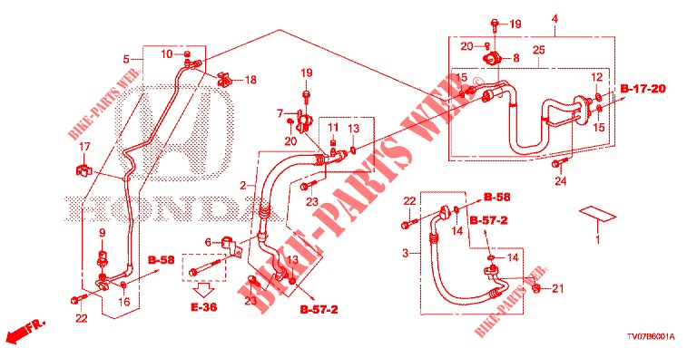 KLIMAANLAGE (FLEXIBLES/TUYAUX) (DIESEL) (2.2L) (LH) für Honda CIVIC DIESEL 2.2 EXECUTIVE 5 Türen 6 gang-Schaltgetriebe 2013