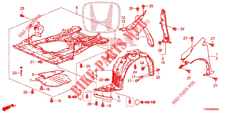 KOTFLUEGEL, VORNE  für Honda CIVIC DIESEL 2.2 EXECUTIVE 5 Türen 6 gang-Schaltgetriebe 2013