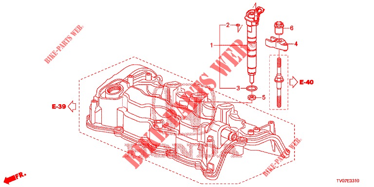 KRAFTSTOFFEINSPRITZUNG (DIESEL) (2.2L) für Honda CIVIC DIESEL 2.2 EXECUTIVE 5 Türen 6 gang-Schaltgetriebe 2013