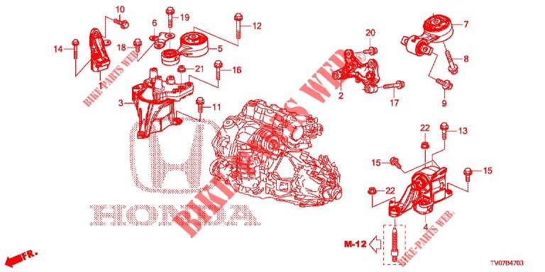 MOTORBEFESTIGUNGEN (DIESEL) (2.2L) für Honda CIVIC DIESEL 2.2 EXECUTIVE 5 Türen 6 gang-Schaltgetriebe 2013