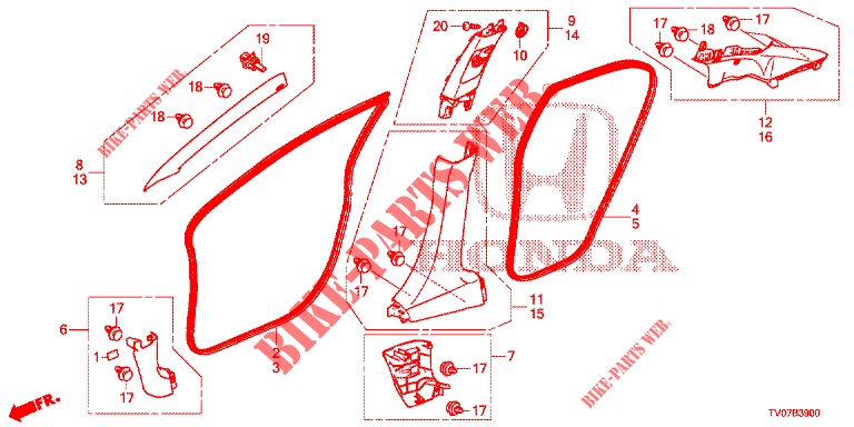SAEULENZIERSTUECK (LH) für Honda CIVIC DIESEL 2.2 EXECUTIVE 5 Türen 6 gang-Schaltgetriebe 2013