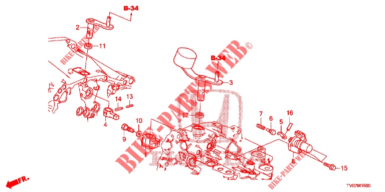 SCHALTARM/SCHALTHEBEL (DIESEL) (2.2L) für Honda CIVIC DIESEL 2.2 EXECUTIVE 5 Türen 6 gang-Schaltgetriebe 2013