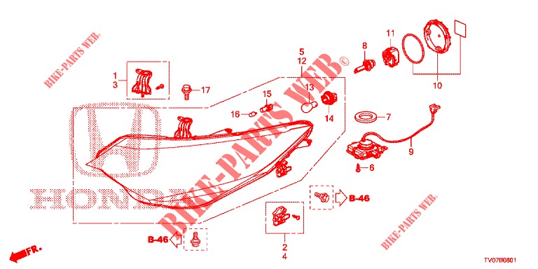 SCHEINWERFER (HID) für Honda CIVIC DIESEL 2.2 EXECUTIVE 5 Türen 6 gang-Schaltgetriebe 2013
