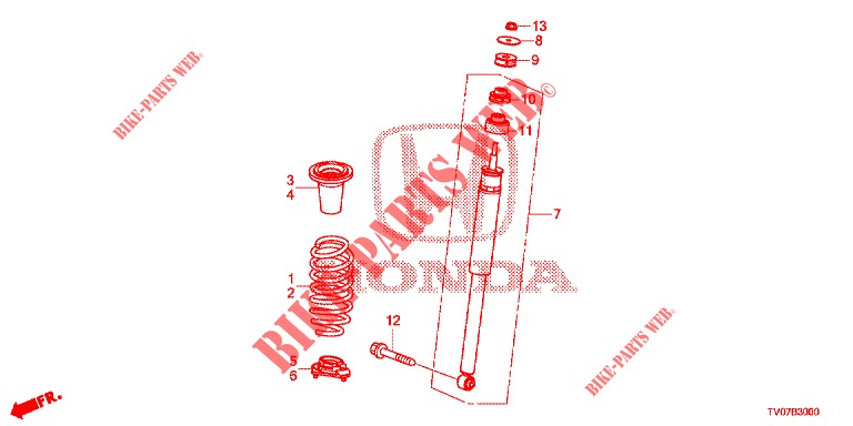 STOSSDAEMPFER HINTEN  für Honda CIVIC DIESEL 2.2 EXECUTIVE 5 Türen 6 gang-Schaltgetriebe 2013
