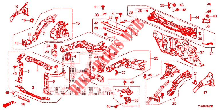 VORDERE TRENNWAND/STIRNWAND  für Honda CIVIC DIESEL 2.2 EXECUTIVE 5 Türen 6 gang-Schaltgetriebe 2013