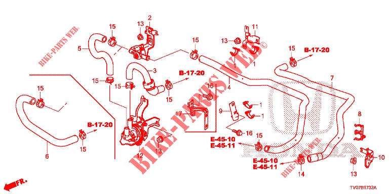 WASSERSCHLAUCH/HEIZUNGSSCHACHT (DIESEL) (LH) für Honda CIVIC DIESEL 2.2 EXECUTIVE 5 Türen 6 gang-Schaltgetriebe 2013