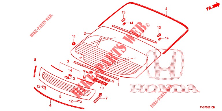 WINDSCHUTZSCHEIBE, VORNE/ HECKFENSTER  für Honda CIVIC DIESEL 2.2 EXECUTIVE 5 Türen 6 gang-Schaltgetriebe 2013