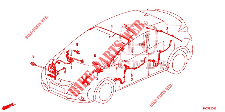 KABELBAUM (4) (LH) für Honda CIVIC DIESEL 2.2 S 5 Türen 6 gang-Schaltgetriebe 2013
