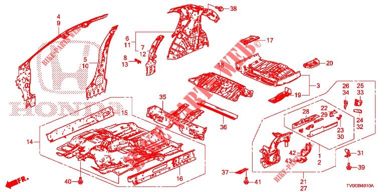 BODEN/INNENBLECHE  für Honda CIVIC 1.4 ELEGANCE 5 Türen 6 gang-Schaltgetriebe 2015