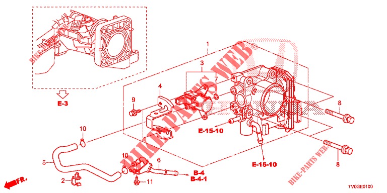 DROSSELKLAPPENGEHAEUSE (1.4L) für Honda CIVIC 1.4 ELEGANCE 5 Türen 6 gang-Schaltgetriebe 2015