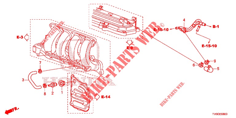ENTLUEFTUNGSROHR (1.4L) für Honda CIVIC 1.4 ELEGANCE 5 Türen 6 gang-Schaltgetriebe 2015