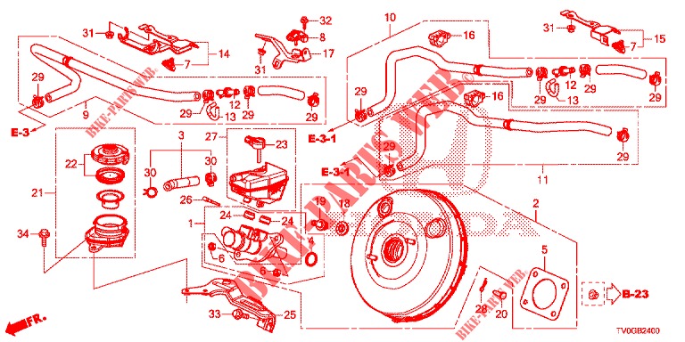 HAUPTBREMSZYLINDER/MASTER POWER (LH) für Honda CIVIC 1.4 ELEGANCE 5 Türen 6 gang-Schaltgetriebe 2015