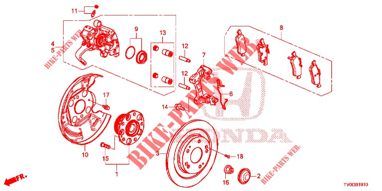 HINTERRAD BREMSTROMMEL  für Honda CIVIC 1.4 ELEGANCE 5 Türen 6 gang-Schaltgetriebe 2015