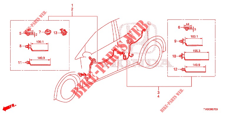 KABELBAUM (6) für Honda CIVIC 1.4 ELEGANCE 5 Türen 6 gang-Schaltgetriebe 2015