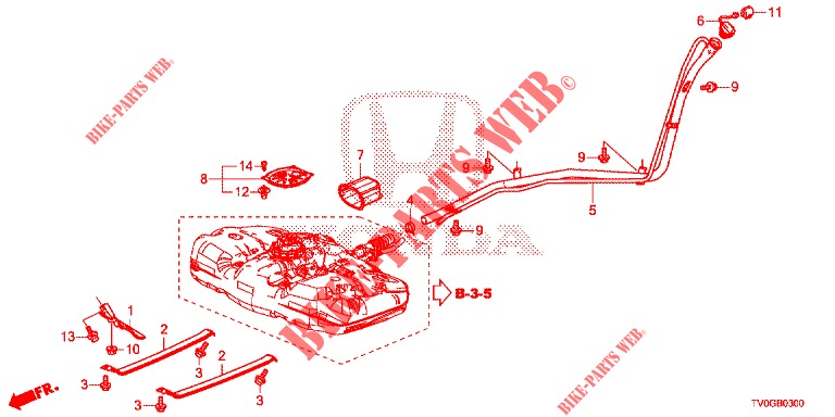 KRAFTSTOFFEINFUELLROHR  für Honda CIVIC 1.4 ELEGANCE 5 Türen 6 gang-Schaltgetriebe 2015