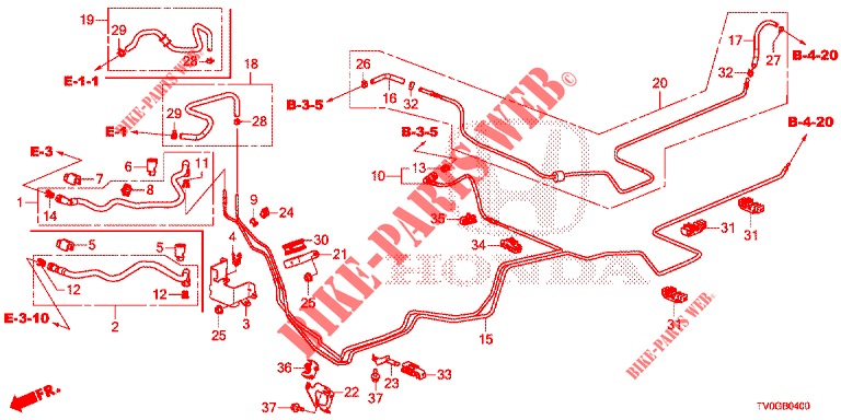 KRAFTSTOFFLEITUNG (LH) für Honda CIVIC 1.4 ELEGANCE 5 Türen 6 gang-Schaltgetriebe 2015