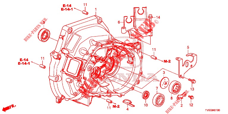 KUPPLUNGSGEHAEUSE  für Honda CIVIC 1.4 ELEGANCE 5 Türen 6 gang-Schaltgetriebe 2015