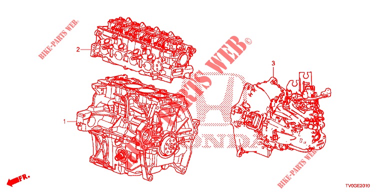 MOTOREINHEIT/GETRIEBE KOMPL. (1.4L) für Honda CIVIC 1.4 ELEGANCE 5 Türen 6 gang-Schaltgetriebe 2015