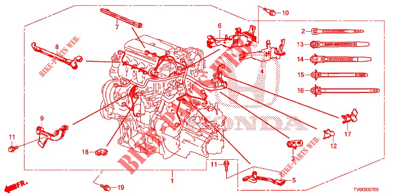 MOTORKABELBAUM (1.4L) für Honda CIVIC 1.4 ELEGANCE 5 Türen 6 gang-Schaltgetriebe 2015