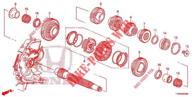 NEBENWELLE  für Honda CIVIC 1.4 ELEGANCE 5 Türen 6 gang-Schaltgetriebe 2015