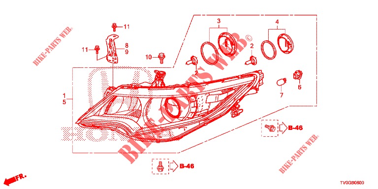 SCHEINWERFER  für Honda CIVIC 1.4 ELEGANCE 5 Türen 6 gang-Schaltgetriebe 2015