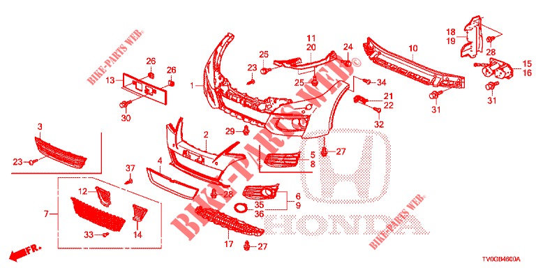 VORDERE STOSSFAENGER  für Honda CIVIC 1.4 ELEGANCE 5 Türen 6 gang-Schaltgetriebe 2015