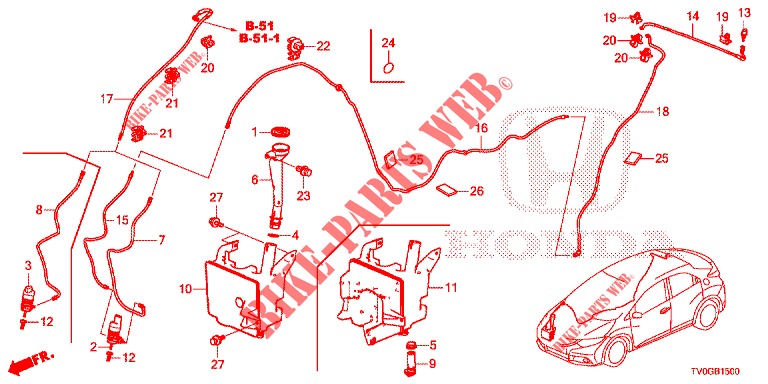 WINDSCHUTZSCHEIBENWASCHER (2D)  für Honda CIVIC 1.4 ELEGANCE 5 Türen 6 gang-Schaltgetriebe 2015
