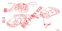 EMBLEME/WARNETIKETTEN  für Honda CIVIC DIESEL 1.6 EXECUTIVE AUDIOLESS 5 Türen 6 gang-Schaltgetriebe 2015