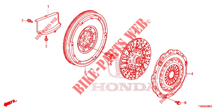 KUPPLUNGSSCHALTGABEL (DIESEL) für Honda CIVIC DIESEL 1.6 EXCLUSIVE 5 Türen 6 gang-Schaltgetriebe 2015