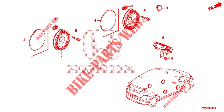 ANTENNE/LAUTSPRECHER  für Honda CIVIC 1.8 EXECUTIVE 5 Türen 5 gang automatikgetriebe 2015