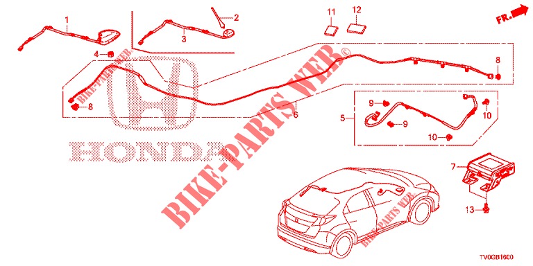 ANTENNE/LAUTSPRECHER (LH) für Honda CIVIC 1.8 EXECUTIVE 5 Türen 5 gang automatikgetriebe 2015