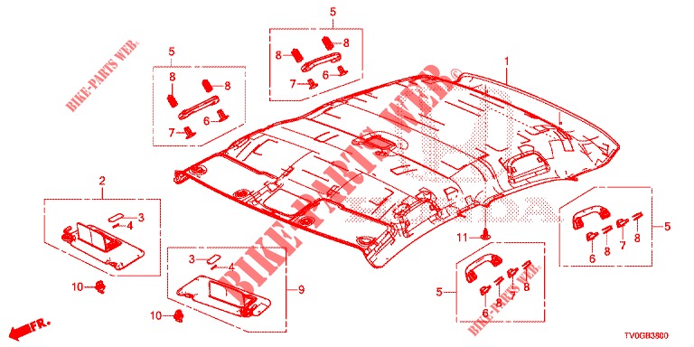 DACHVERKLEIDUNG  für Honda CIVIC 1.8 EXECUTIVE 5 Türen 5 gang automatikgetriebe 2015